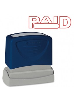 Message Stamp - "PAID" - 1.75" Impression Width x 0.62" Impression Length - Red - 1 Each - spr60022